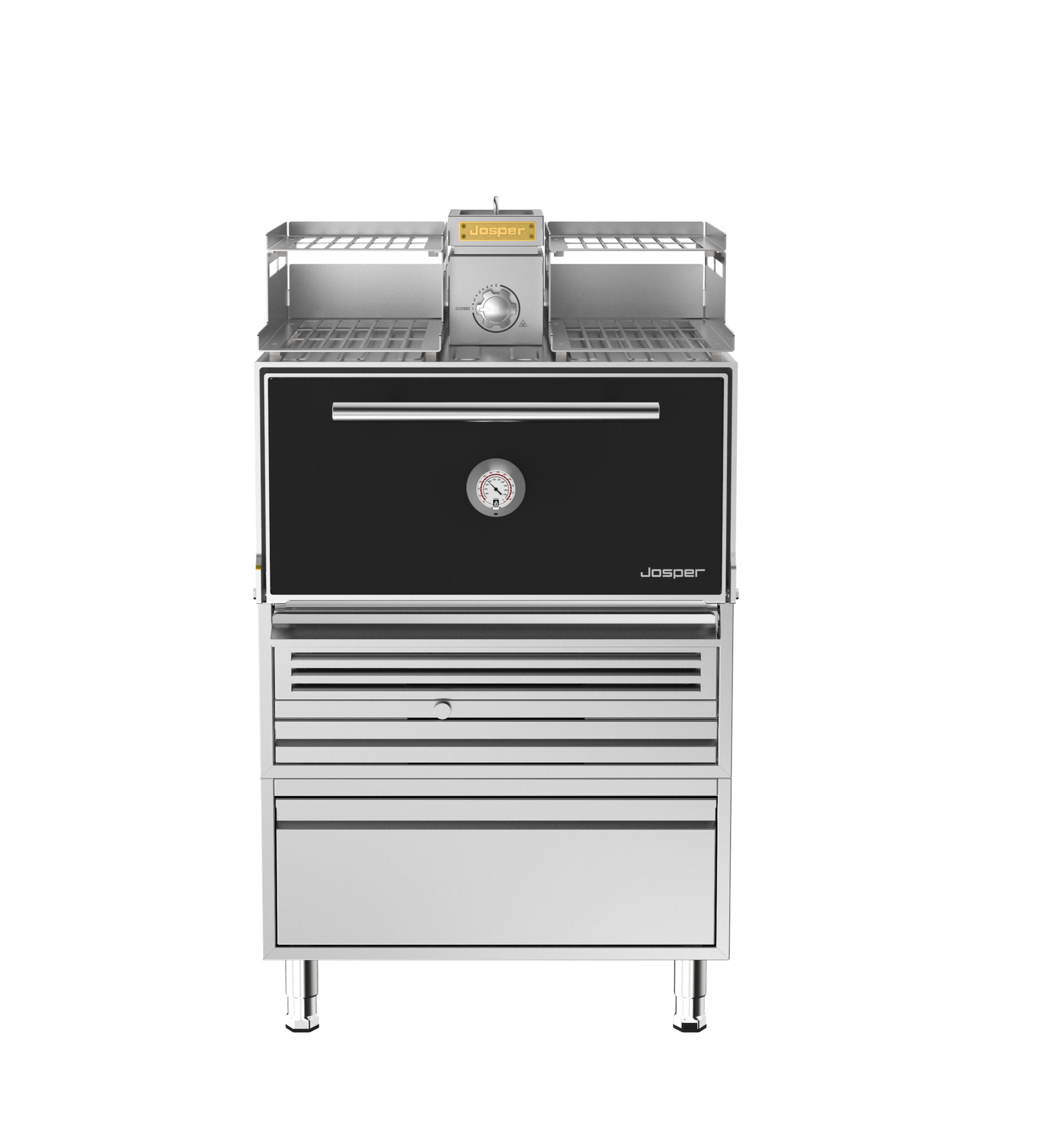 Josper HJX-PRO-L175-WTD large model charcoal oven with warmer, table and drawer