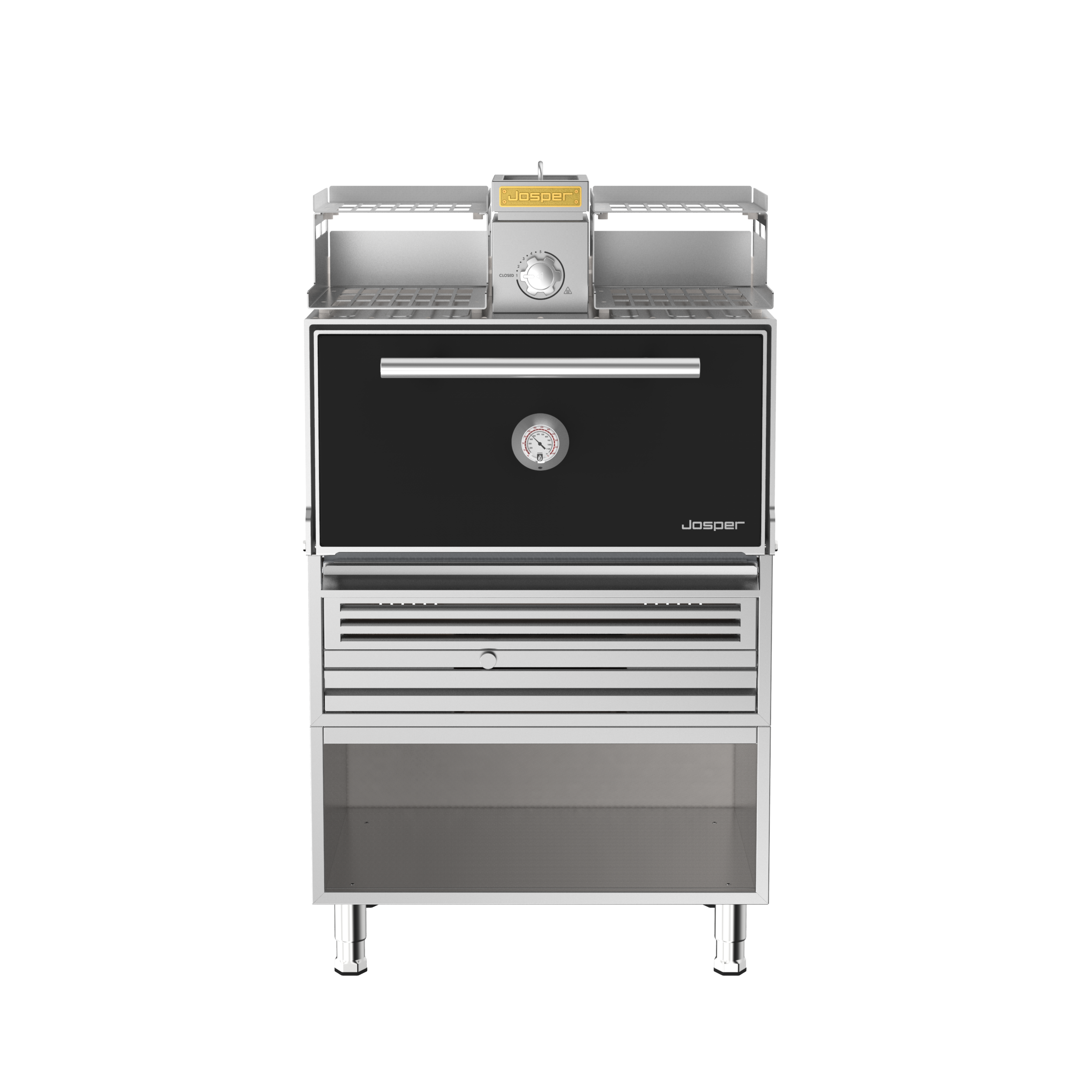 Josper HJX-PRO-M120-WT medium model charcoal oven with warmer and table