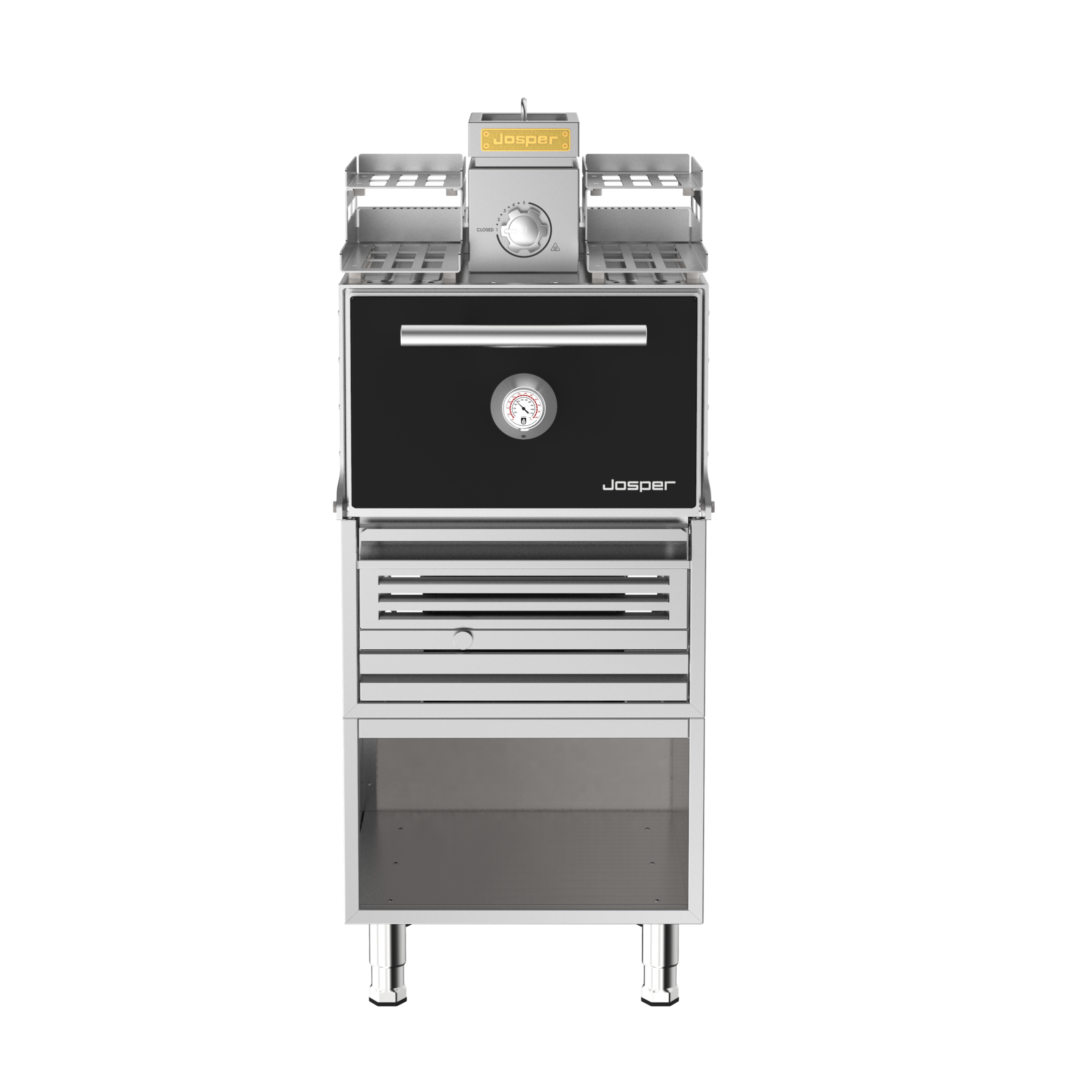 Josper HJX-PRO-S80-WT small model charcoal oven with warmer and table