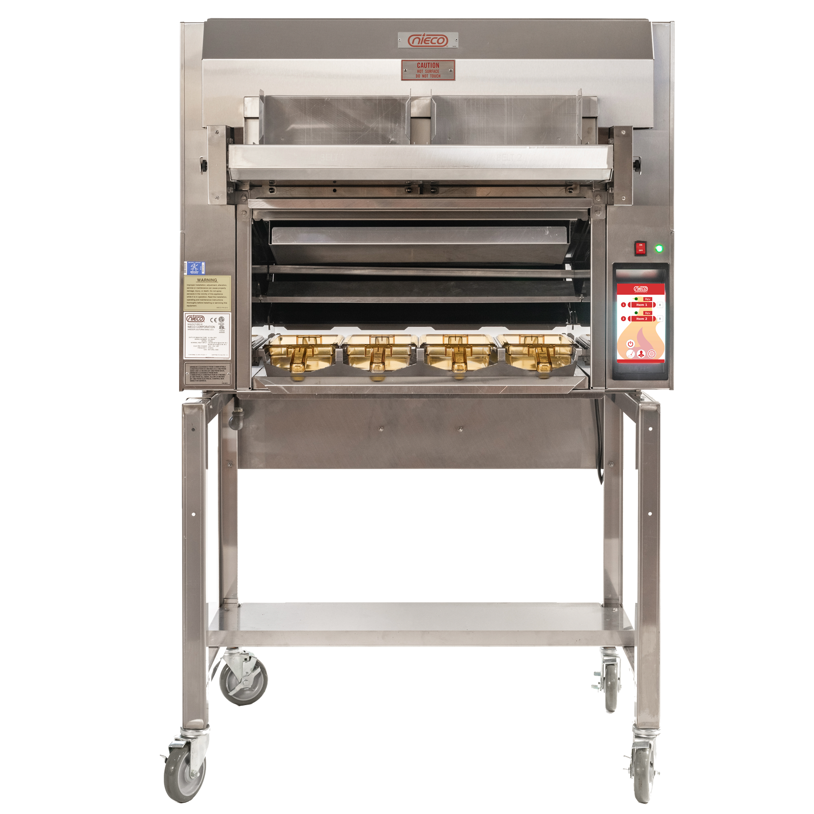 Nieco MV64-3 gas split triple belt automatic broiler