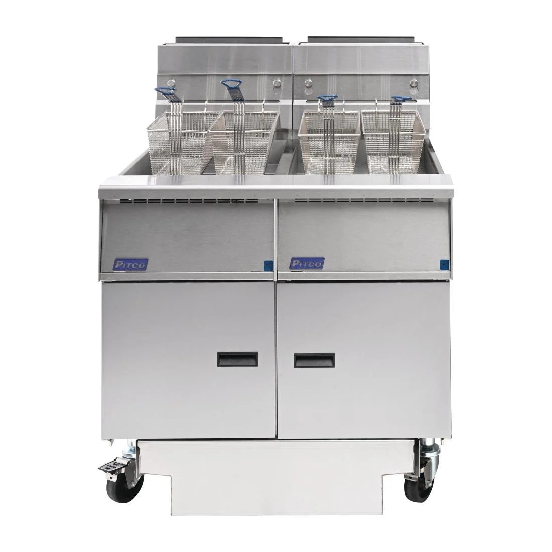 Pitco SG14RS/FD-FF Solstice Gas 2-Vat Fryer with Built-in Oil Filtration