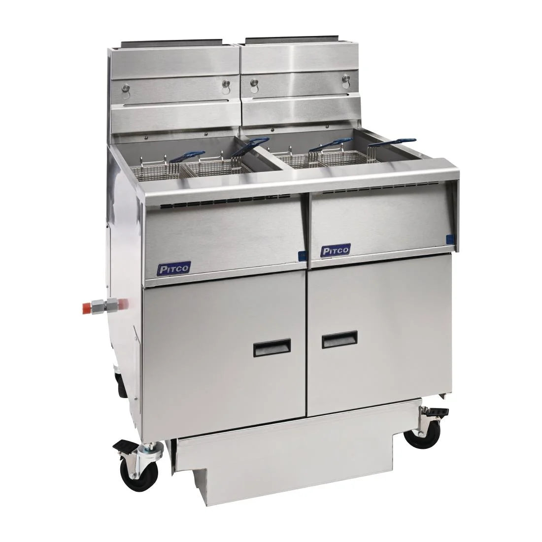 Pitco SG14RS/FD-FF Solstice Gas 2-Vat Fryer with Built-in Oil Filtration