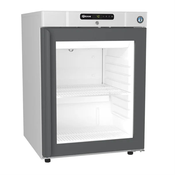 Gram Compact 1 Glass Door 128Ltr Undercounter Fridge White KG220 LG 2W