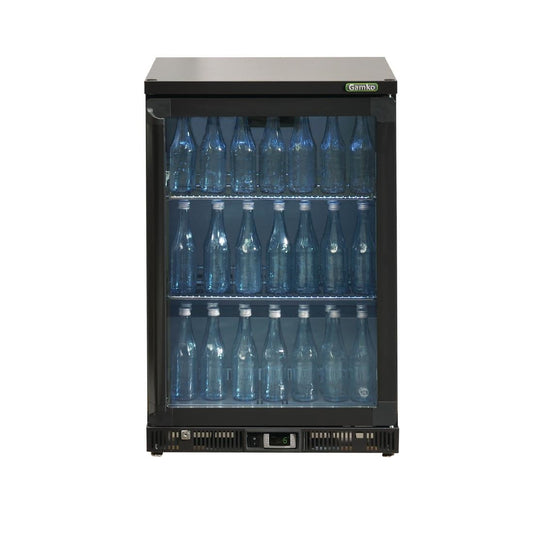 Gamko Bottle Cooler - Single Hinged Door 150 Ltr Black