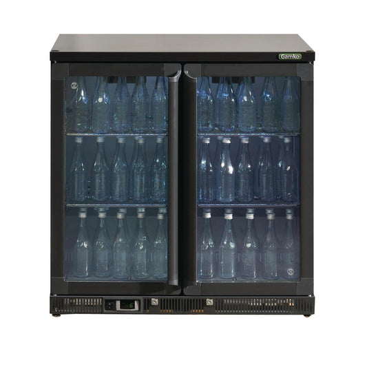 Gamko Bottle Cooler - Double Hinged Door 250 Ltr Black