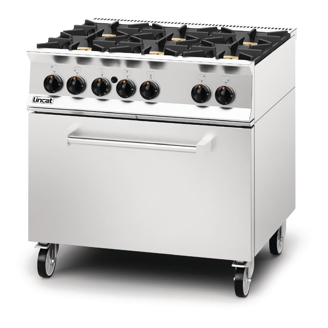 Lincat Opus 800 Natural Gas 6 Burner Range with Drop Down Door OG8002/N