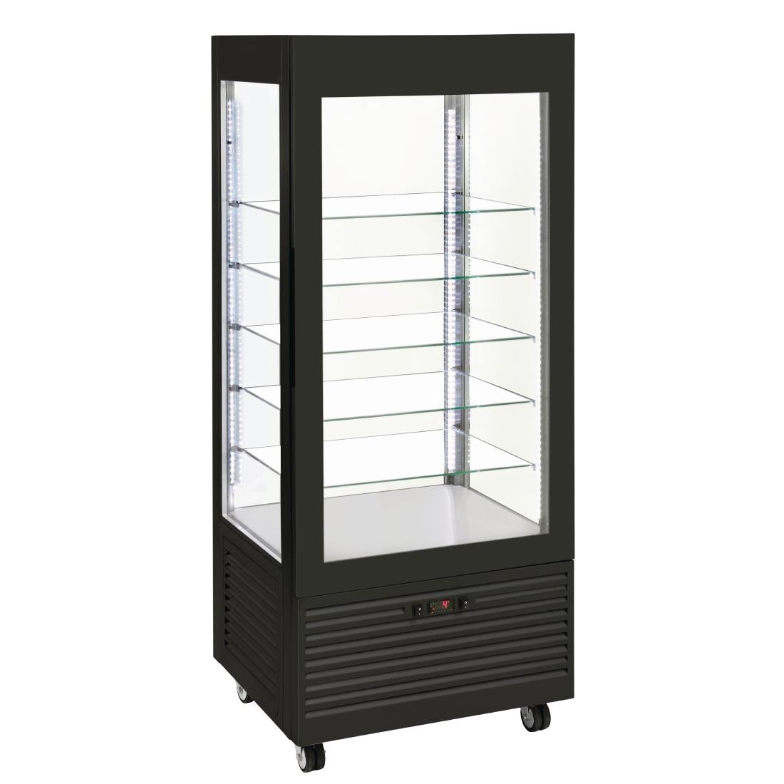 Roller Grill Display Fridge with Fixed Shelves Black