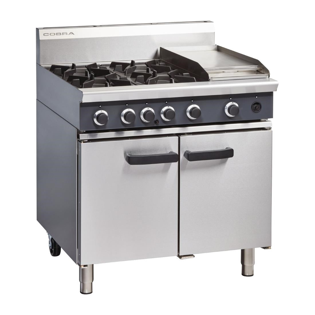 Blue Seal Cobra Natural Gas Range 4 Burner Static Oven with Griddle CR9CN